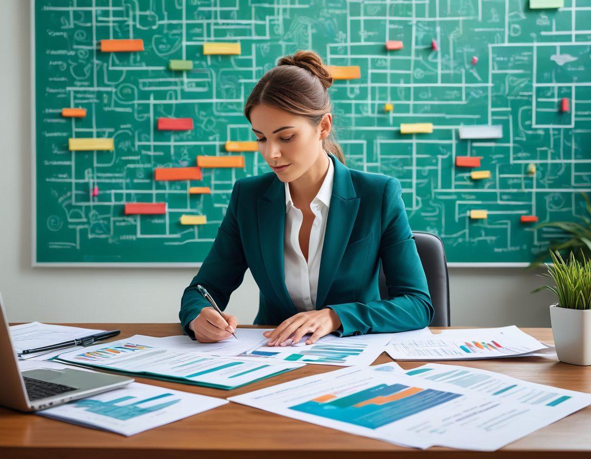 A visual representation of a business professional analyzing various insurance policy documents and charts, with a thoughtful expression. In the background, show a maze symbolizing the complexity of risk management, along with icons representing different types of insurance. Use a calm color palette to convey trust and professionalism. super-realistic. vibrant colors. soft focus.